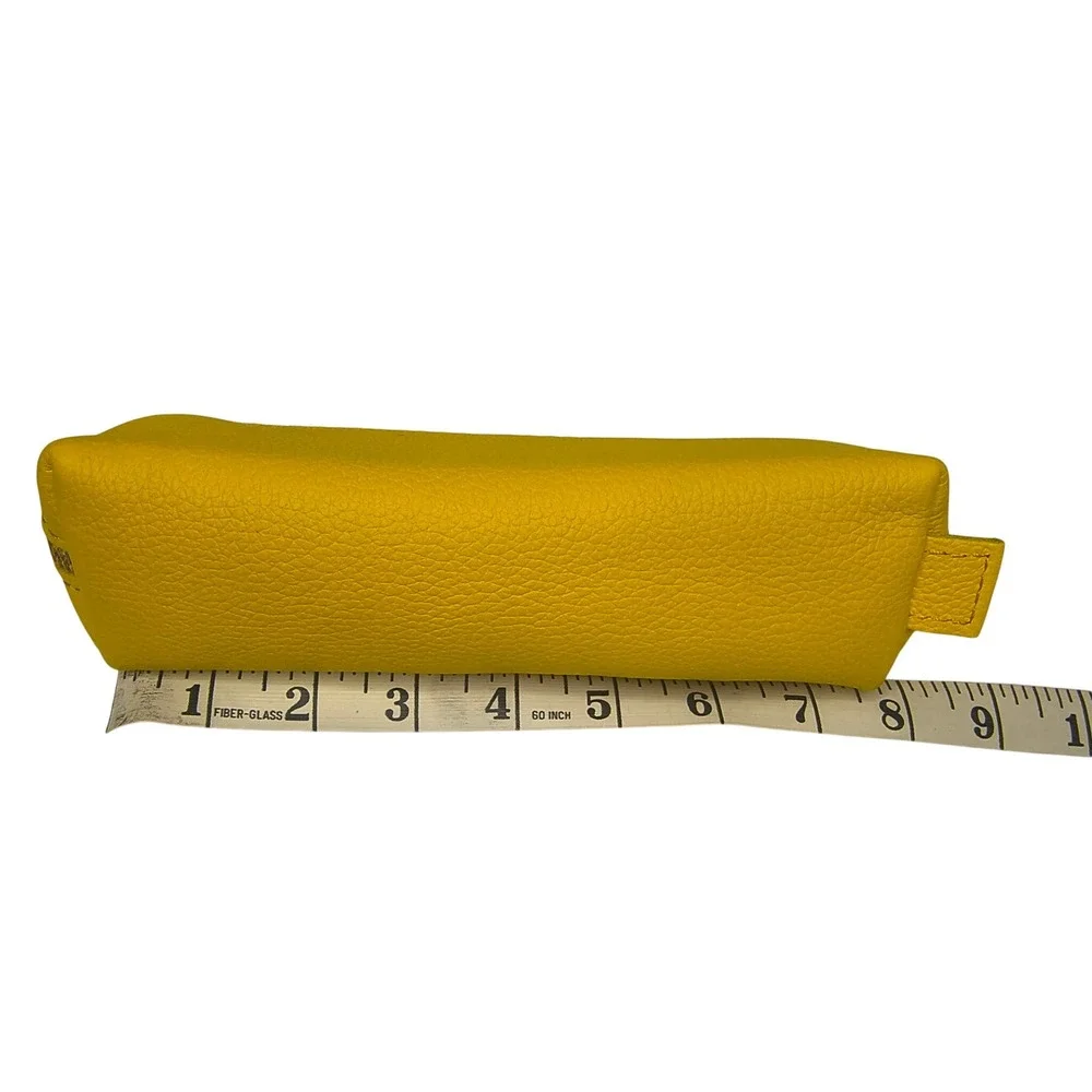 Portland Leather Goods Sidekick Pouch Canary Yellow Leather Pencil Case NEW
